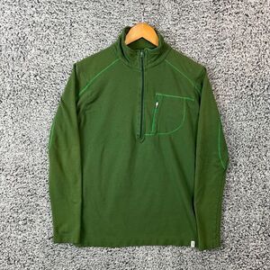 Tasc Sweater Adult Small Green Bamboo Performance 1/4 Zip Pullover Hike Mens S‎